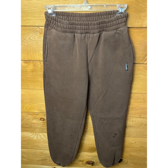 Comfrt Mens Brown Joggers Sweatpants Elastic Waist Cuffed Hem Casual Loungewear - Picture 1 of 9